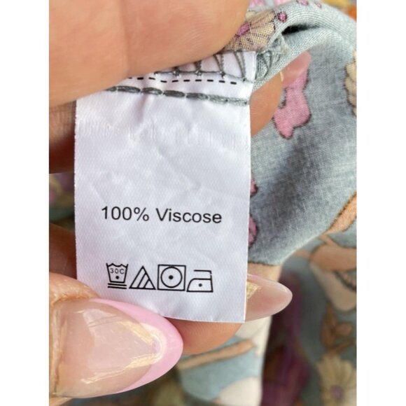 Rusttydustty Modern Bohemia Crush Floral Mini Dress Long Sleeve Viscose 3XL - Picture 8 of 16